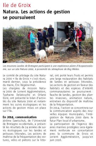 Article de presse du comité de pilotage du 11 février 2014 - Télégramme